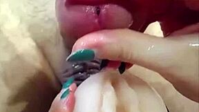 sweet vaginal lips wrap around big cock for creampie in pov