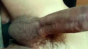 This hot guy is jerking off his big cock alone in a hotel room, stroking intensely with teasing moves and moaning.