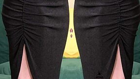 I love how Kit Summers rocks that two-piece black outfit with deep plunging neck in her photoshoot