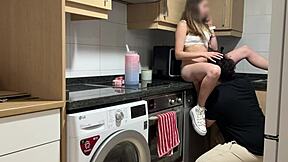 Petite Prostitute Gets Shaved Pussy Kissed And Filled With Creampie While Talking To Boyfriend On Phone