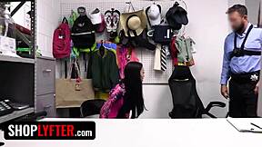 guilty shoplifter bianca bangs deepthroats monster cock and rides in office to prove innocence. ebony teen licks pussy in rough muff diving.