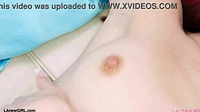 I love how this striking red-haired beauty shows off her sexy body during the photoshoot interview