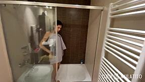 surprise step-daughter in shower then she sucks my dick with those big pussy lips