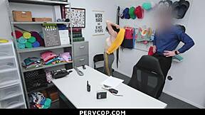 Judy jolie GETS CAUGHT STEALING and taken for strip search - pervcop