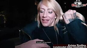 uh i met this hot blonde tattoo fitness teen on erocom date and we hooked up outdoors in public german style