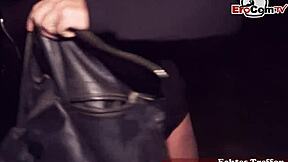 Slim redhead German MILF craves intense POV public fuck on street