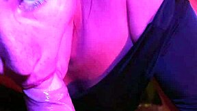 Can This Cute Brunette Neighbor Handle A Deep Throat Blowjob In Neon Night Pov?