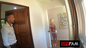 morgan rain lets stepdad use her pussy to get out of trouble with petite blonde blowjob