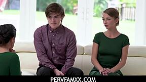 Pervfamxx- Milf Step Mom Seduces Tiny 18+ Teen Step Daughter And Step Son During Christmas Photos