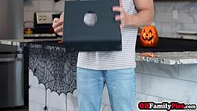 Surprise, here's a Halloween box for my horny big tits teen stepsister Sky Wonderland