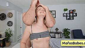 Whoa this naughty petite tattooed blonde teen Joey White gets her shaved wet pussy fucked doggystyle by Jmac's huge monster cock