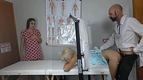 i took my stepdaughter to that shady gynecologist for her first time and he ripped her clothes for taboo handjob