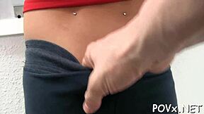 This sexy tiny teen dives into hardcore POV sucking and fucking action.