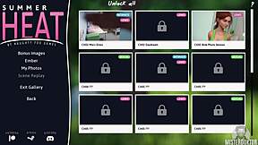 summer heat builds with big ass brunette milf showing off her shaved pussy in close up horny poses