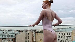 redhead bitch feels so hot fucking with husband's best friend in rough doggystyle