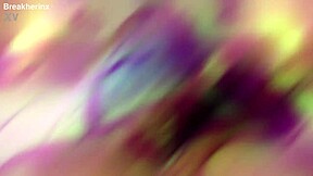 Blue-haired 19-year-old goddess chokes on big black cock during intense deepthroat face fucking session