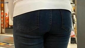 Teen ass in tight jeans captured on hidden cam in high definition