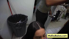 Hey, sexy teen brunette Nikki Mars with big ass gets fucked hard by Jason Legend in laundromat