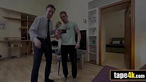 Whoa, check out this cuckolded hubby watching his wifes rough anal fuck with young guy