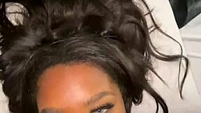 Ebony pornstar gets her ass worshiped and fucked hard by black stud.