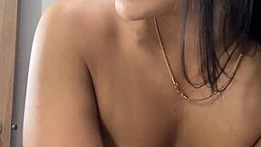 Oh yeah, this cute girl takes her friend's cock deep in the restaurant bathroom