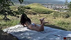 Hardcore Group Sex Outdoors In The Mountains With Young 18+ Skinny Babe Getting Cummed In Blowbang And Double Penetration