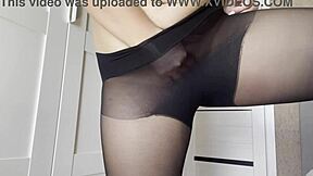 Step Sister Without Panties In Transparent Pantyhose With Big Ass Big Tits