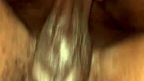 Ebony fat ass beauty takes big cock raw doggystyle until creampie fills her up