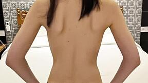 Sexy Shorts On Skinny Japanese College Student With Ponytail And Miniskirt