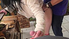 Oh man, my friend shared his wife for quick outdoor fuck and we double creampied her pussy tight...