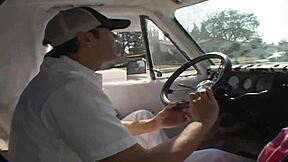 Lexi Belle gets banged by the ice cream man in a quick creampie session