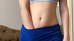 Do you like my shaved pussy. Teen Maiskii masturbates with dildo and fingering to orgasm.