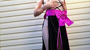 Hot Japanese Stepsister Fingers Tight Asshole and Pussy in Outdoor Close-Up