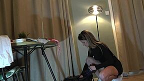 Wow, sexy college girl strips at casting, flashing panties and ass in a hot dress!