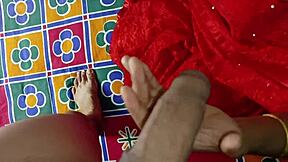 Skinny teen 18+ shoplifter bride rides husband in wet pussy cowgirl after wedding. Cute Indian couple enjoys hardcore homemade orgasm on ranch.