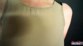 Blonde hottie Keyton licks balls and delivers deepthroat blowjob to hard cock before warm facial finish.