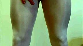 In this compilation, a tgirl with monster cock cums repeatedly in nylon pantyhose, showcasing feet and legs in intense moments.