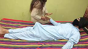 Why does this Indian desi bhabhi let her servant quench her big ass desires with huge cock in homemade massage?