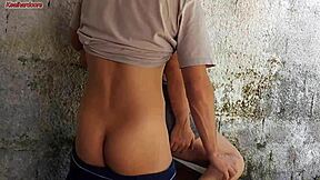 Wow, my wife left and the hot short maid grabbed my cock, shoving it inside her in the house area