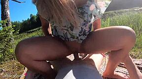 best outdoor blowjob and sex compilation from amateur couple pov 😍🌳