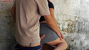 Wow, my wife left and the hot short maid grabbed my cock, shoving it inside her in the house area