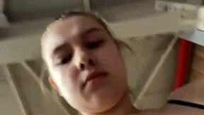 Teen gets intense workout with hard fucking in the gym.