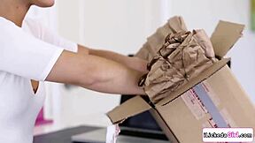 Blonde secretary in lingerie teases and facesits her petite lesbian boss at office