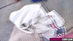 Why does bored step sister get used by step brother for footjob and fucking?