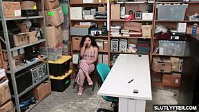 Liv revamped's ebony pussy gets pounded by the LP officer's huge rock hard cock in the office.