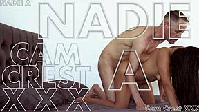 Cam Crest cums on Nadie's sweet juicy ass for free.