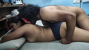 Horny Desi girl gives a sloppy blowjob to her boyfriend. Then he licks her ass deep while she's in underwear moaning loud.