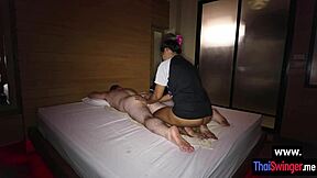 Big Tits Asian Teen Fon Massage Big Cock Guy Before She Sucked His Oiled Dick