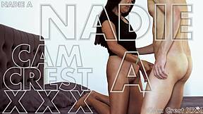 Cam Crest cums on Nadie's sweet juicy ass for free.