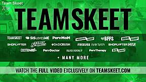 Teamskeet Labs Double Creampie with Tattooed Teen Pornstar Riding Cowgirl and Doggystyle in Group Sex Licking Pussy